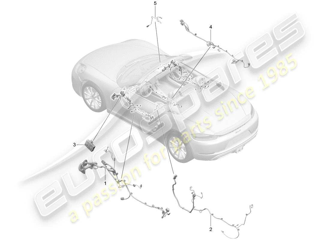 Porsche 718 Boxster (2020) wiring harnesses Part Diagram