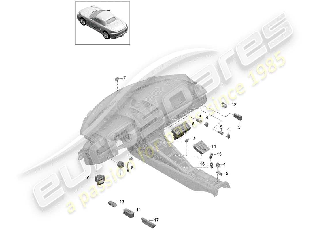 Porsche 718 Boxster (2020) SWITCH Part Diagram