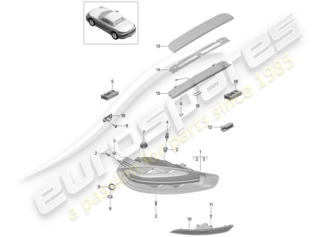 Porsche 718 Boxster (2020) REAR LIGHT Part Diagram