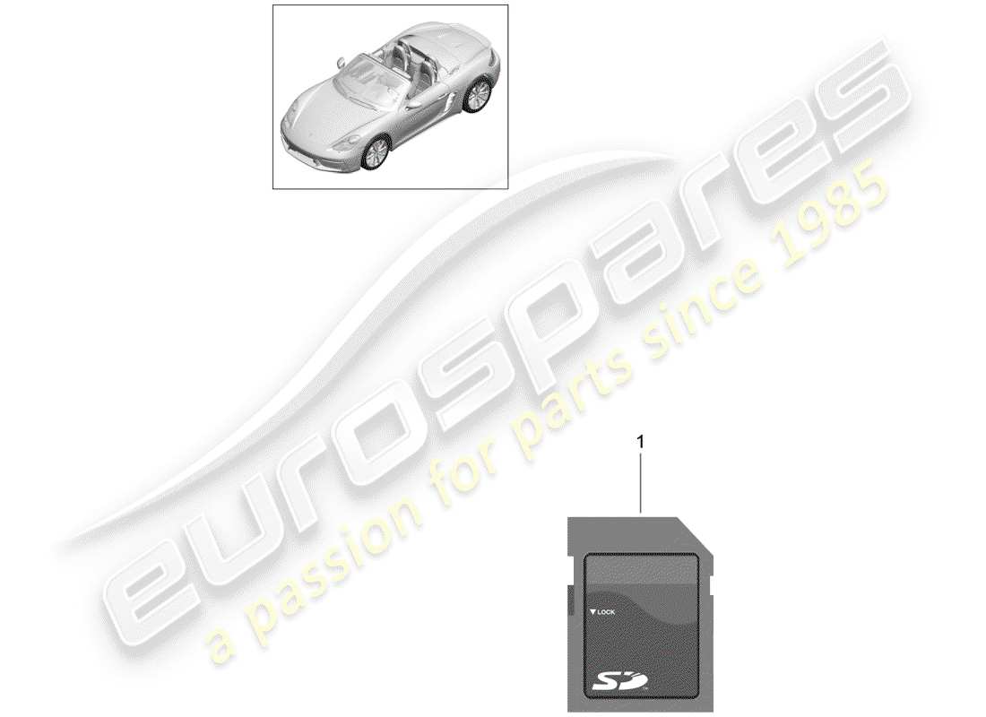Porsche 718 Boxster (2020) sd memory card for updating Part Diagram