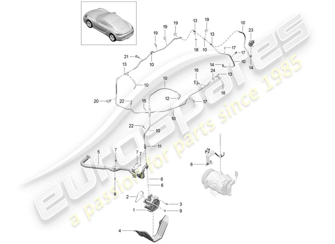 Porsche 718 Cayman (2018) VACUUM SYSTEM Part Diagram