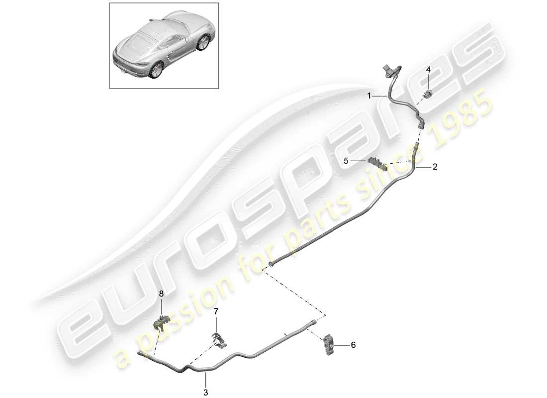 Porsche 718 Cayman (2018) VACUUM LINE Part Diagram