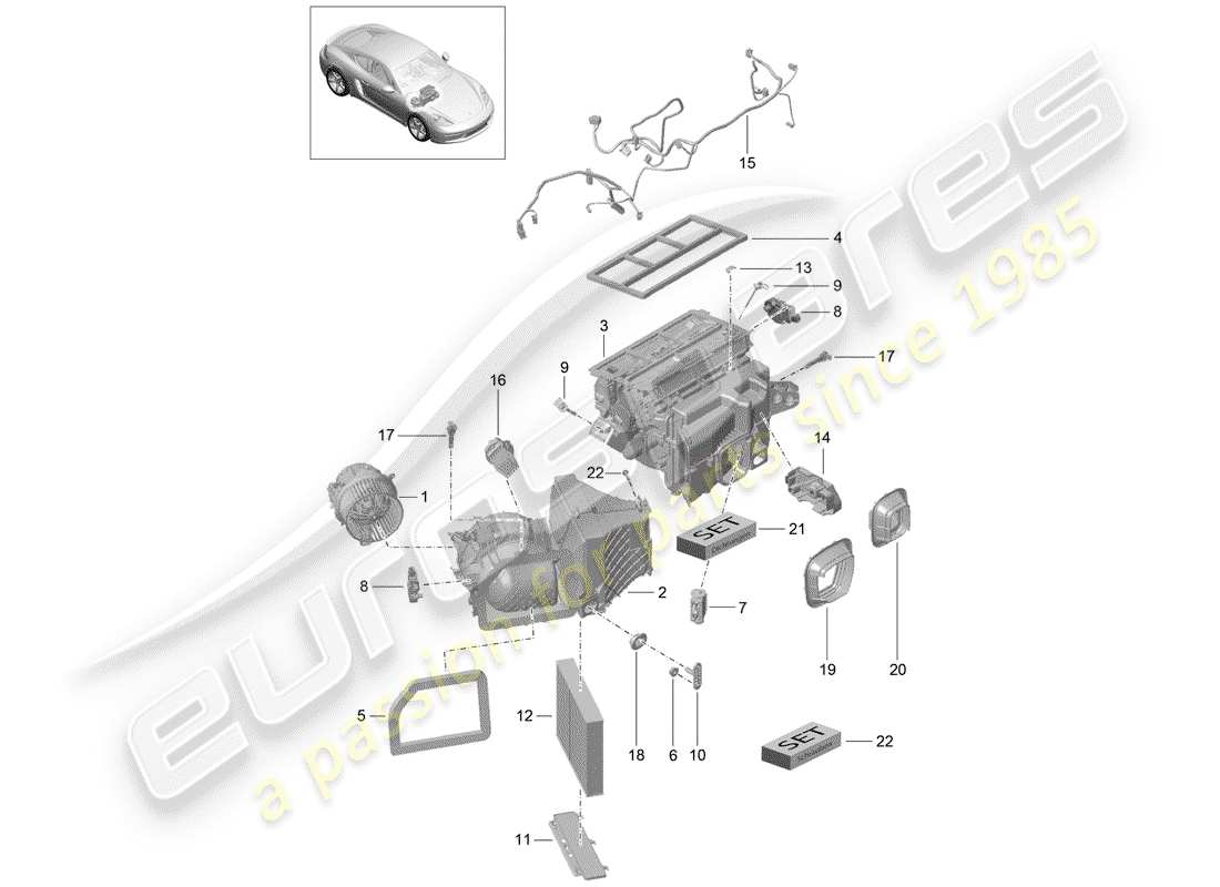 Porsche 718 Cayman (2018) AIR CONDITIONER Part Diagram