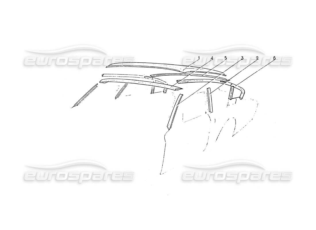 Ferrari 365 GT 2+2 (Coachwork) Frame work roof Parts Diagram