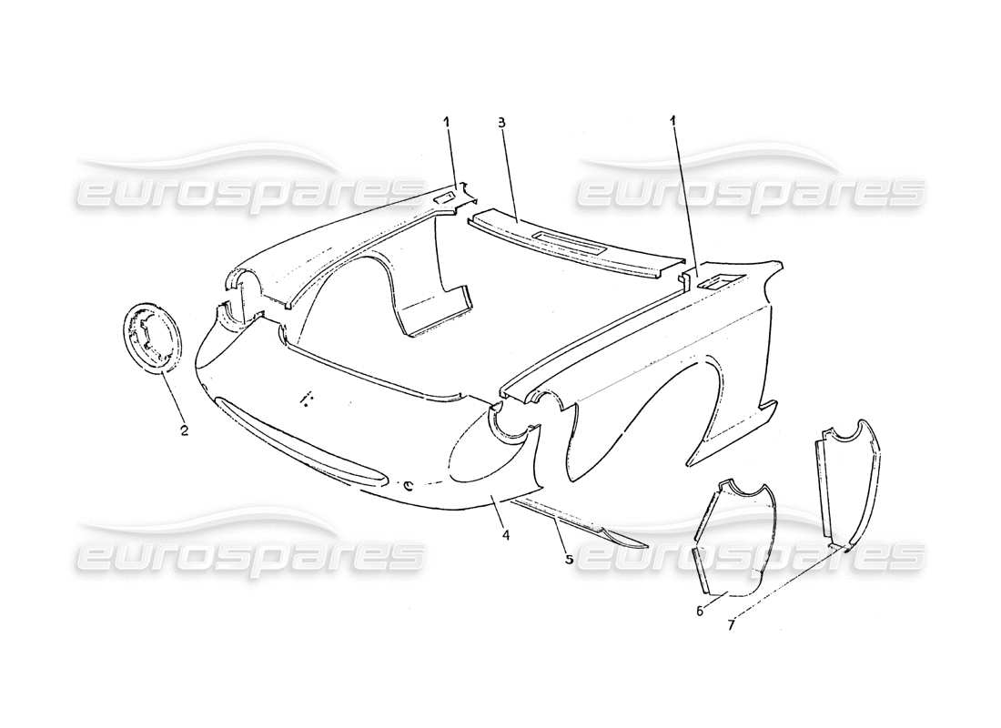 Ferrari 365 GT 2+2 (Coachwork) Front body work Parts Diagram
