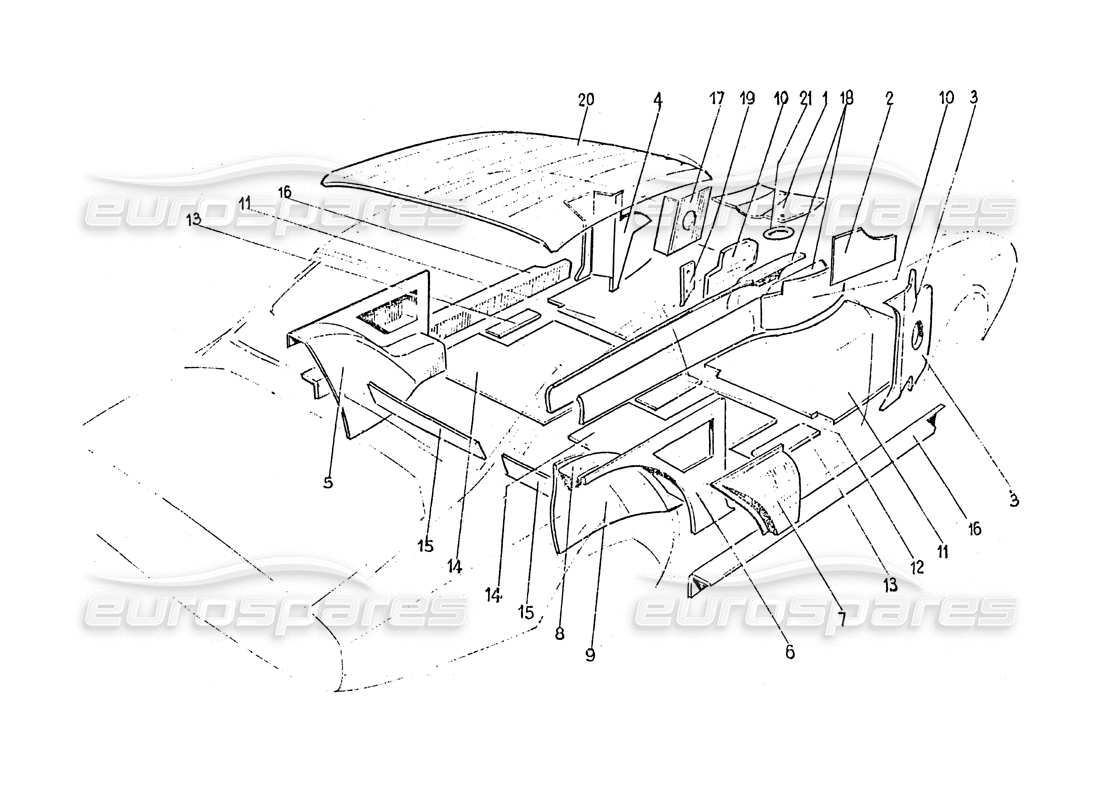 Ferrari 365 GT 2+2 (Coachwork) Inner trim panels Part Diagram