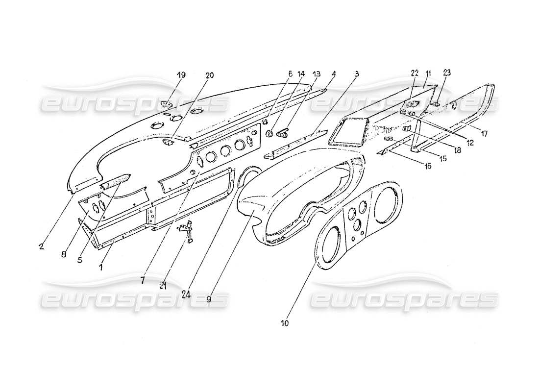 Ferrari 365 GT 2+2 (Coachwork) DASH BOARD Parts Diagram