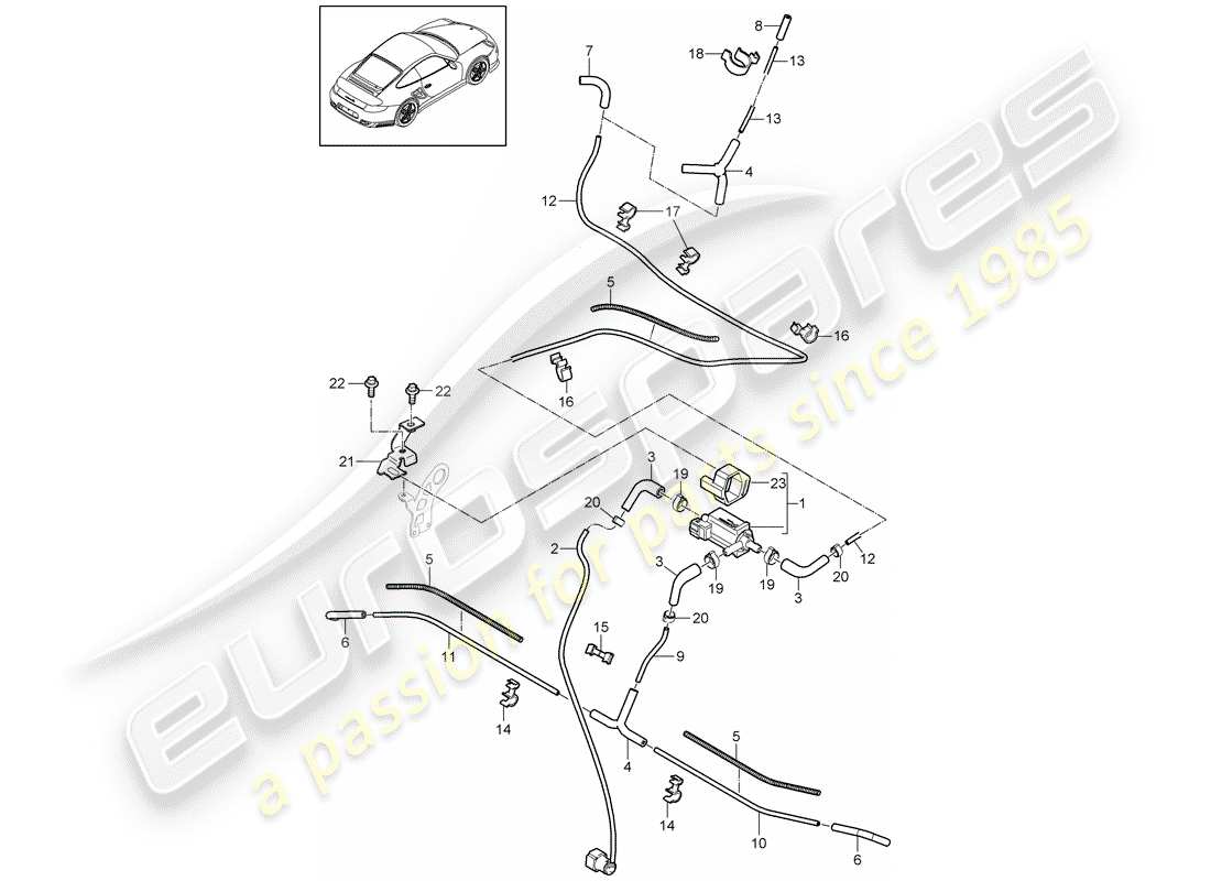 Porsche 911 T/GT2RS (2013) VACUUM CONTROL Part Diagram