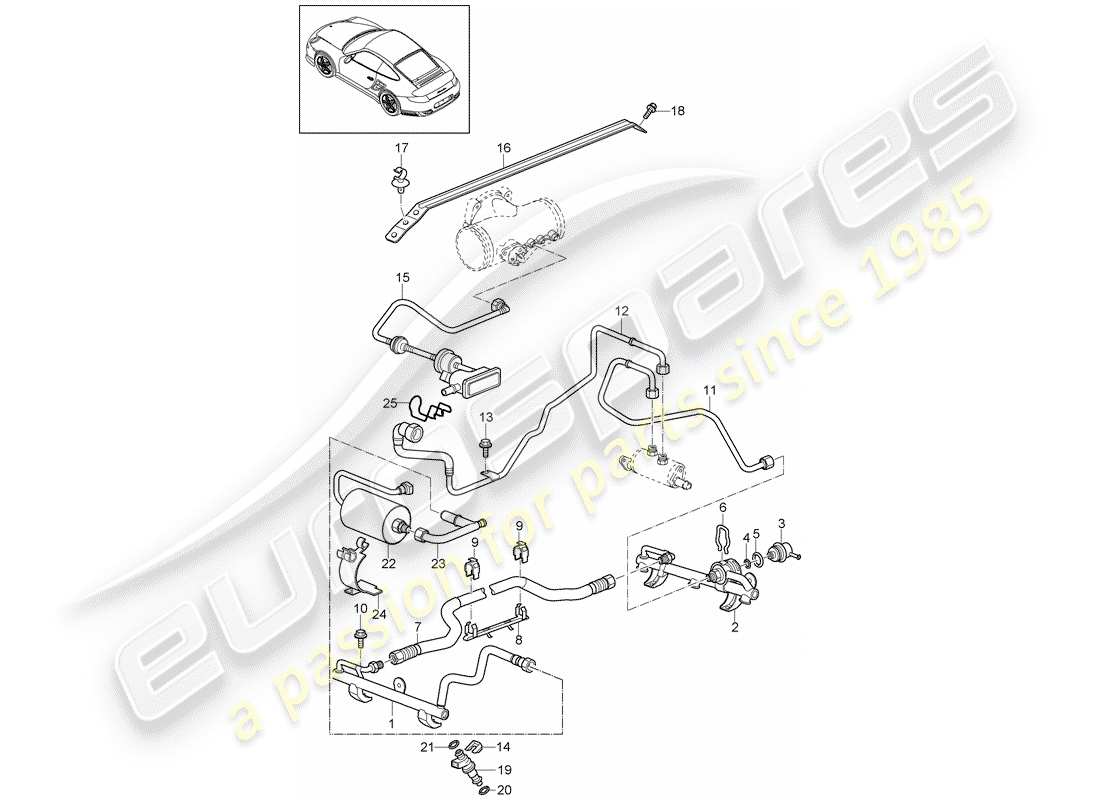Porsche 911 T/GT2RS (2013) FUEL COLLECTION PIPE Part Diagram