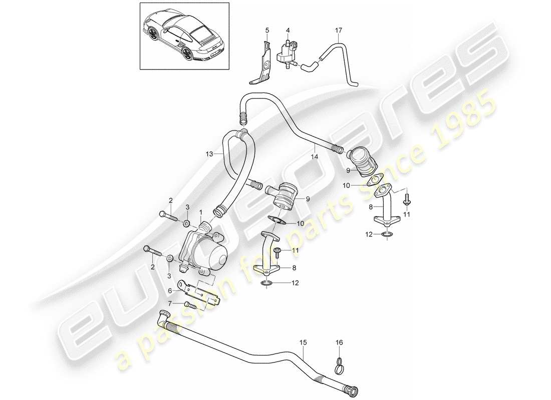 Porsche 911 T/GT2RS (2013) AIR INJECTION Part Diagram