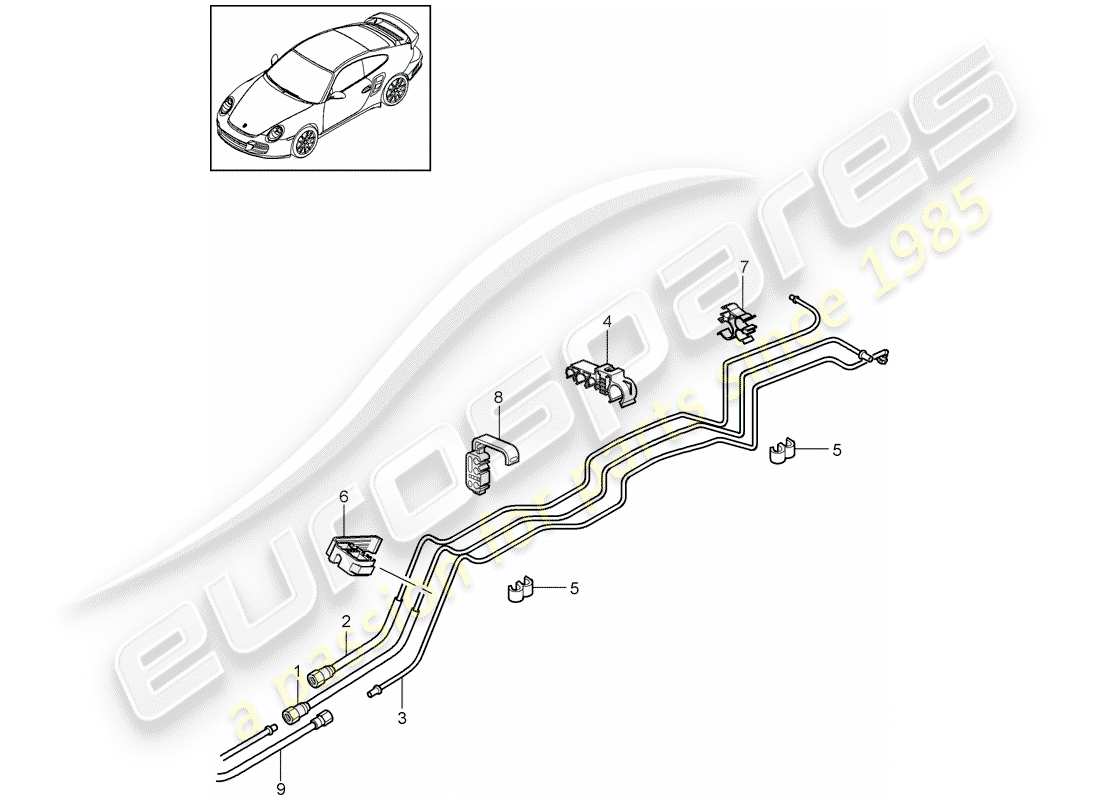 Porsche 911 T/GT2RS (2013) fuel system Part Diagram