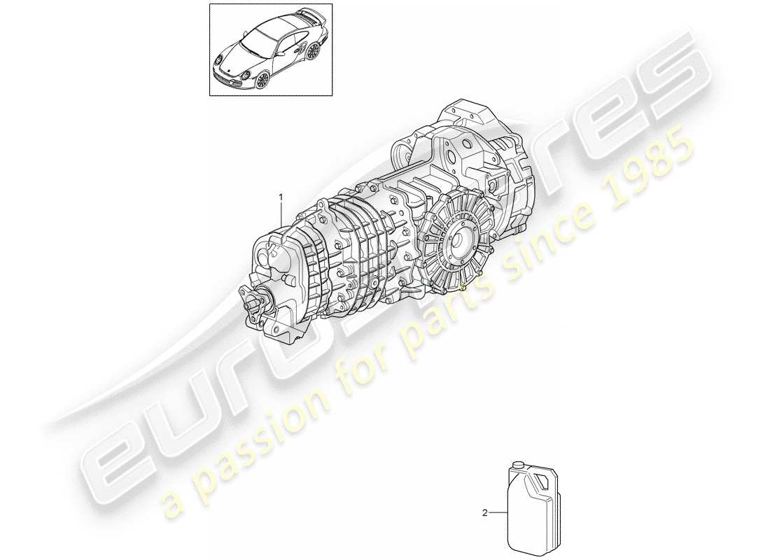Porsche 911 T/GT2RS (2013) replacement transmission Part Diagram