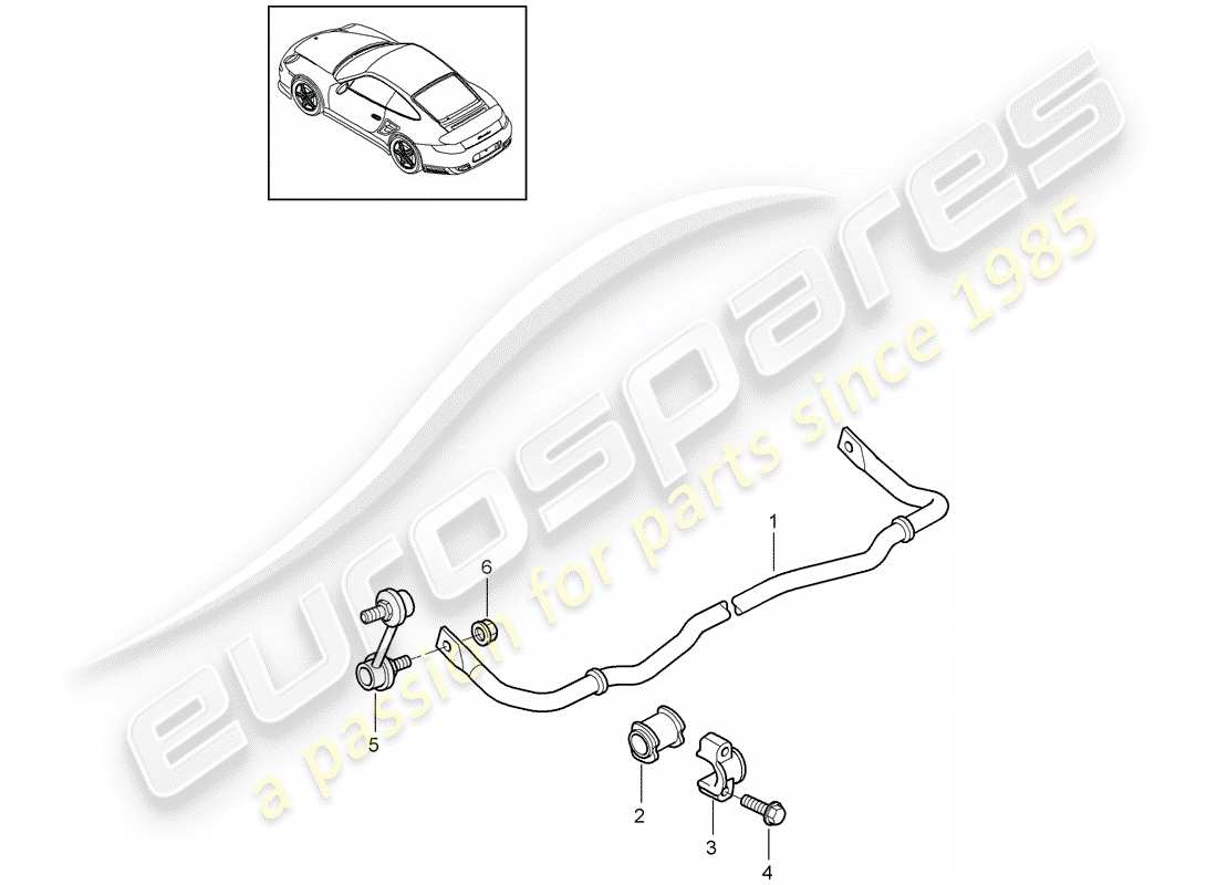 Porsche 911 T/GT2RS (2013) stabilizer Part Diagram