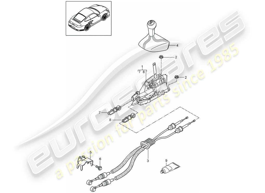 Porsche 911 T/GT2RS (2013) TRANSMISSION SWITCH Part Diagram