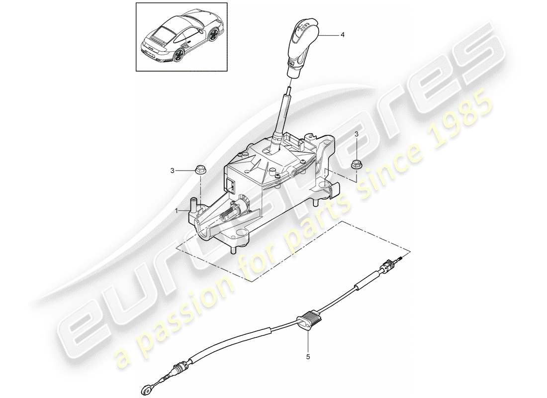 Porsche 911 T/GT2RS (2013) selector lever Part Diagram