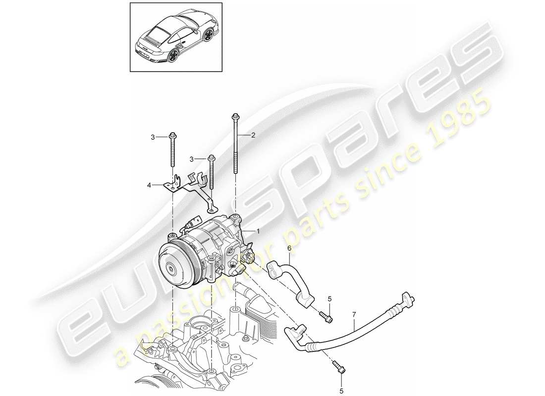 Porsche 911 T/GT2RS (2013) COMPRESSOR Part Diagram