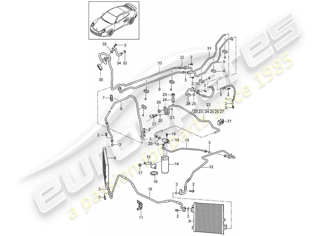 Porsche 911 T/GT2RS (2013) REFRIGERANT CIRCUIT Part Diagram