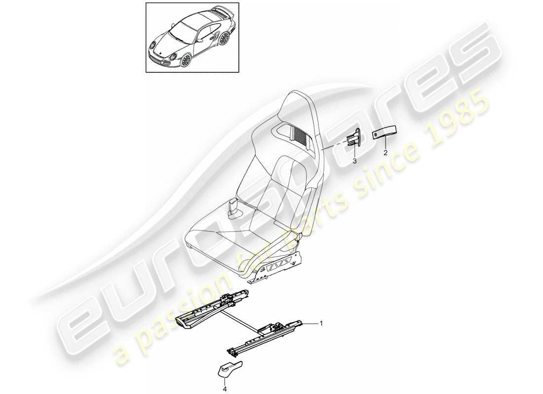 Porsche 911 T/GT2RS (2013) SEAT Part Diagram