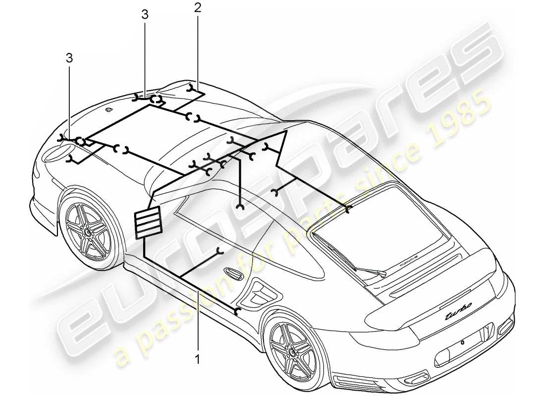 Porsche 911 T/GT2RS (2013) wiring harnesses Part Diagram