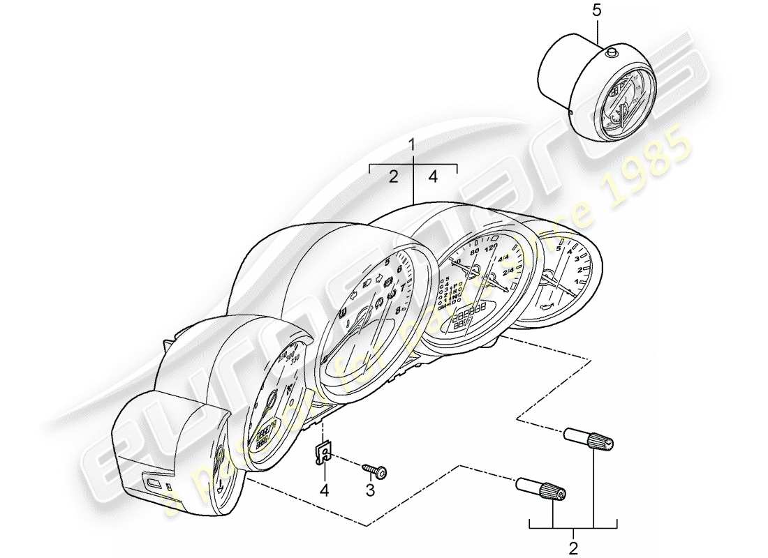 Porsche 911 T/GT2RS (2013) Instruments Part Diagram
