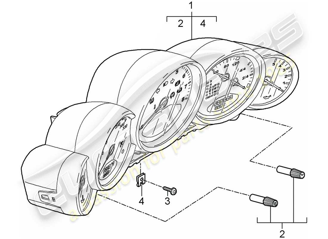 Porsche 911 T/GT2RS (2013) Instruments Part Diagram