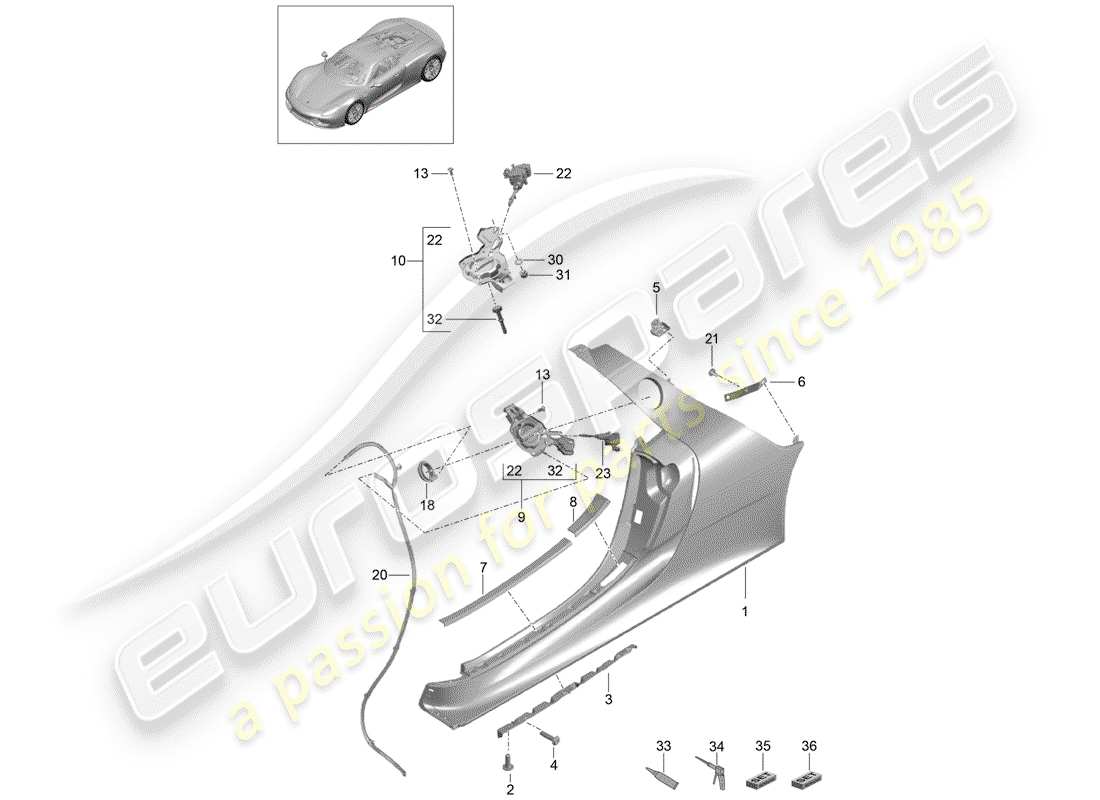 Porsche 918 Spyder (2015) sill Parts Diagram