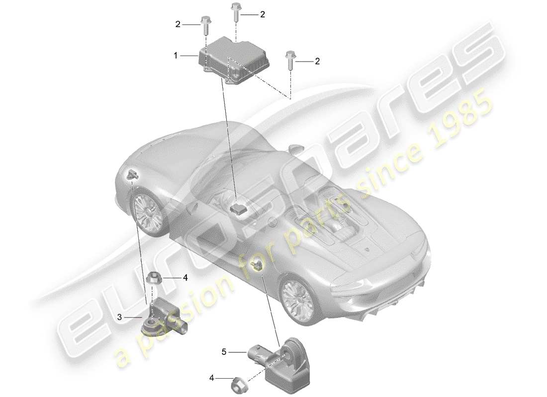 Porsche 918 Spyder (2015) electronic control module Parts Diagram