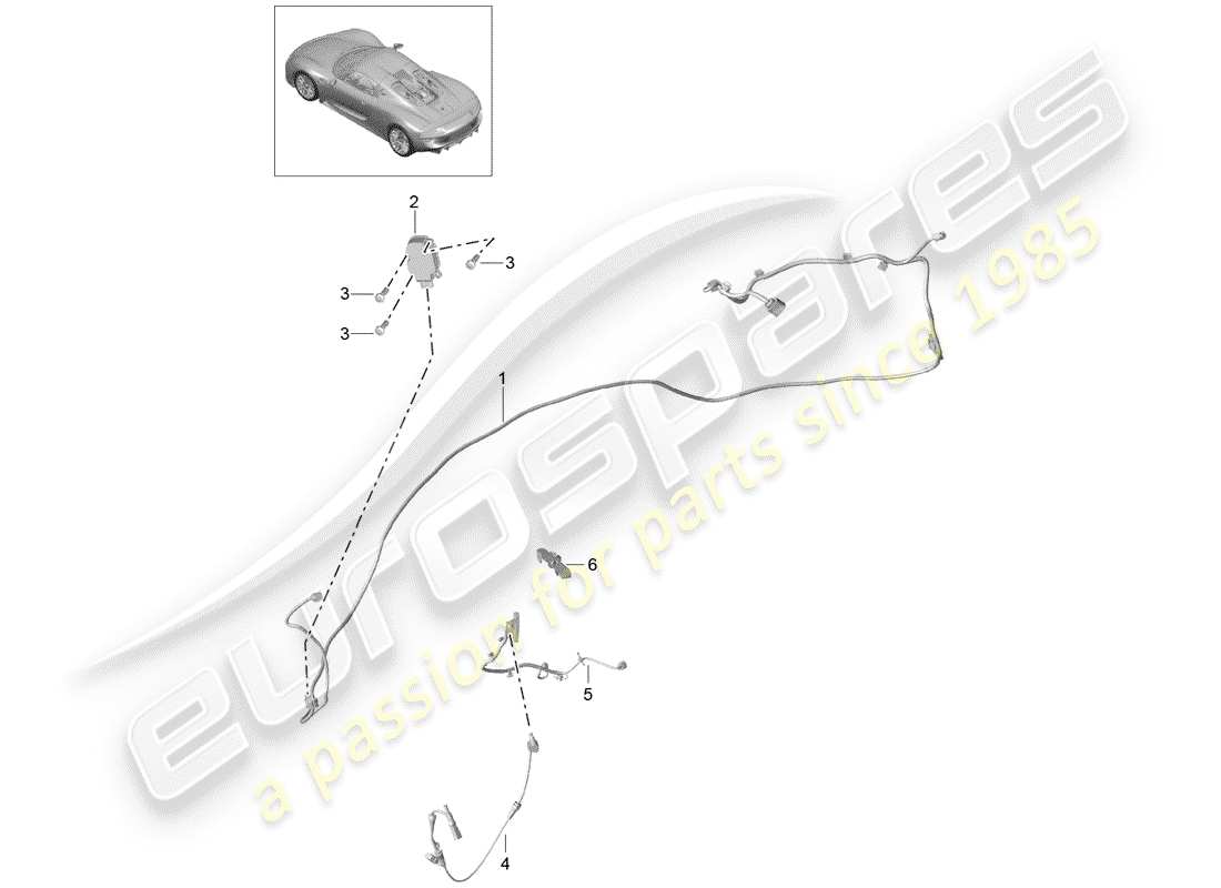 Porsche 918 Spyder (2015) wiring harnesses Parts Diagram