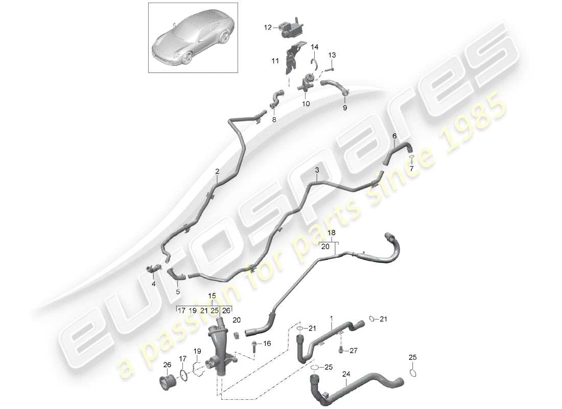 Porsche 991 (2014) CONNECTION Part Diagram