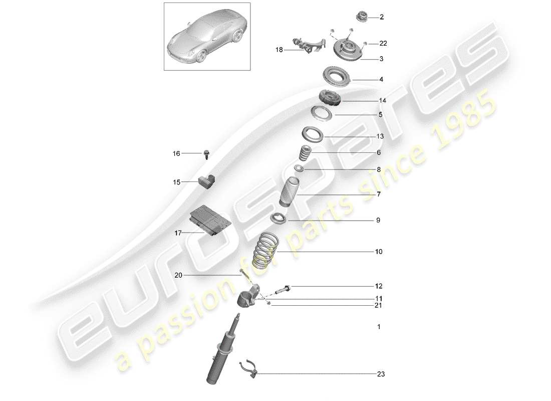 Porsche 991 (2014) VIBRATION DAMPER Part Diagram