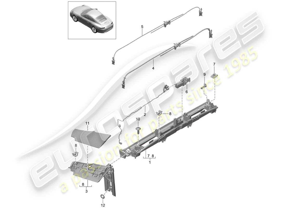 Porsche 991 (2014) flap Part Diagram