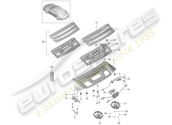 a part diagram from the Porsche 991 (2014) parts catalogue