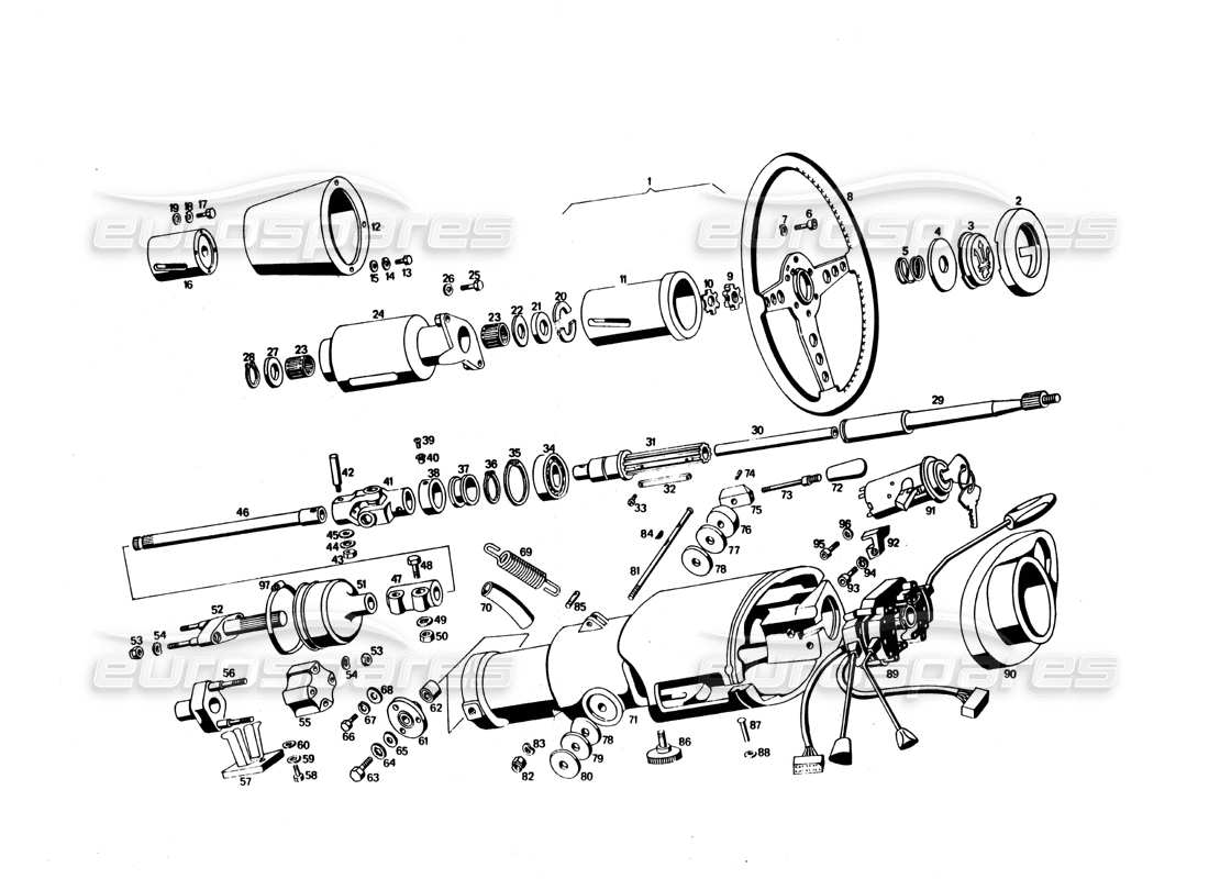 Maserati Bora Steering Parts Parts Diagram