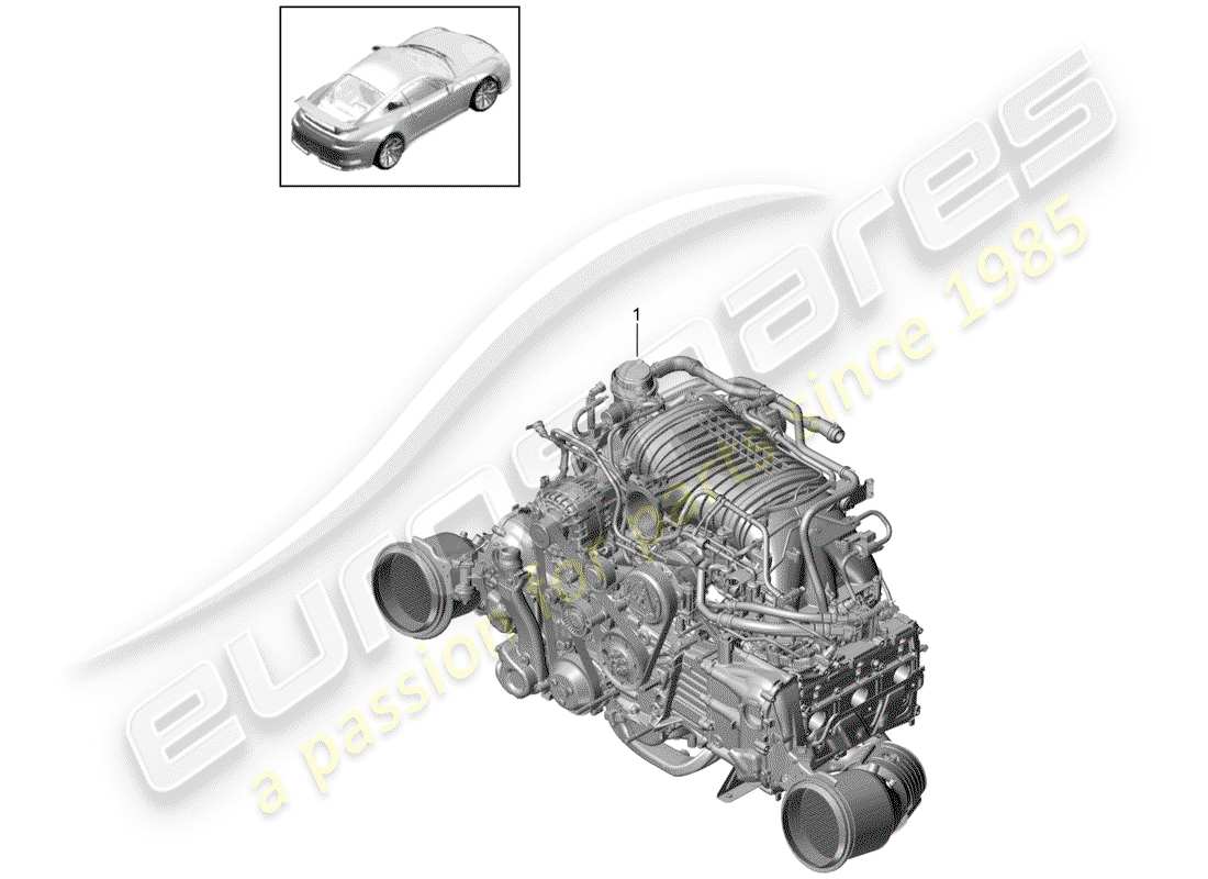 Porsche 991R/GT3/RS (2016) REPLACEMENT ENGINE Part Diagram