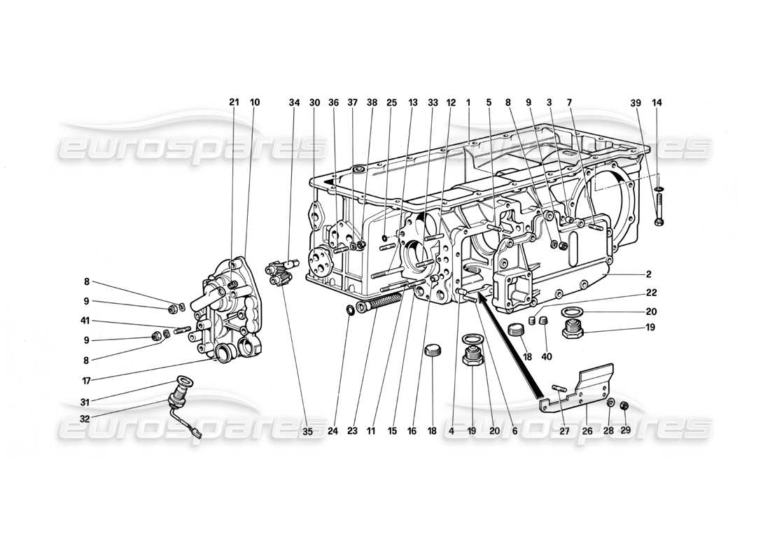 Ferrari Testarossa (1987) Gear Box Part Diagram