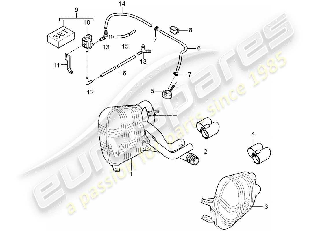 Porsche 997 (2006) Exhaust System Part Diagram