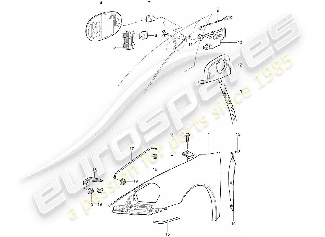 Porsche 997 (2006) FENDER Part Diagram