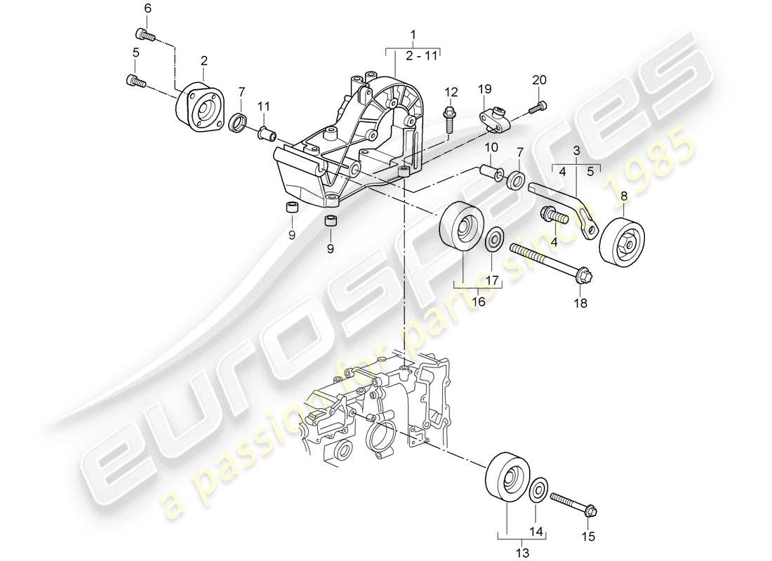Porsche 997 (2008) belt tensioner Part Diagram