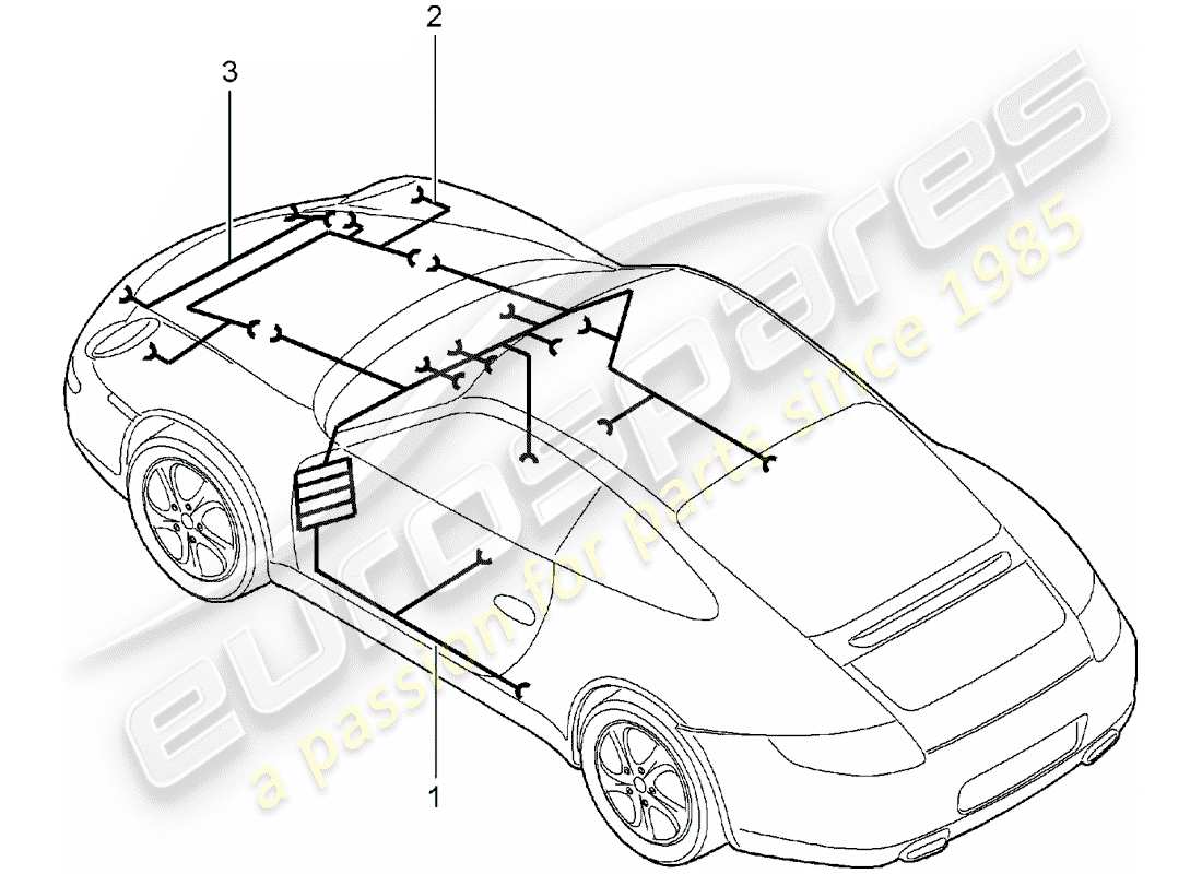 Porsche 997 (2008) wiring harnesses Part Diagram