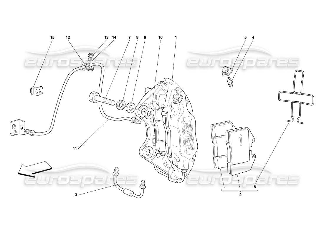Ferrari 456 GT/GTA Caliper for Rear Brake Parts Diagram