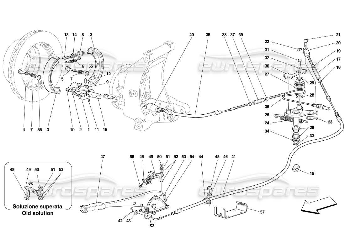 Ferrari 456 GT/GTA Hand-Brake Control -Valid for 456 GT Parts Diagram