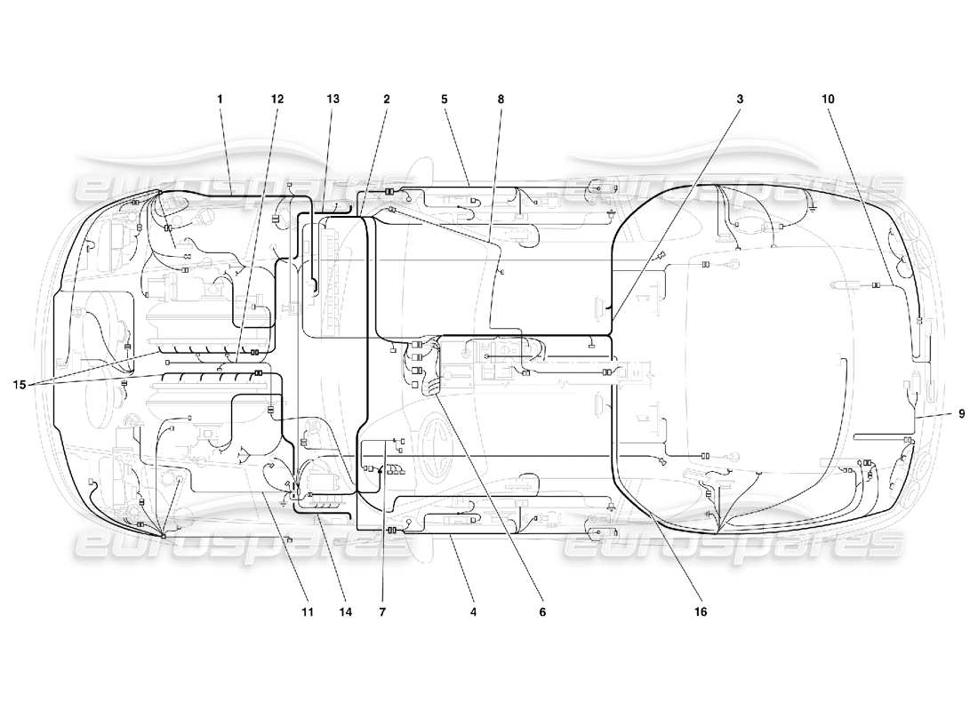 Ferrari 456 GT/GTA Electrical System -Valid for 456 GTA Parts Diagram