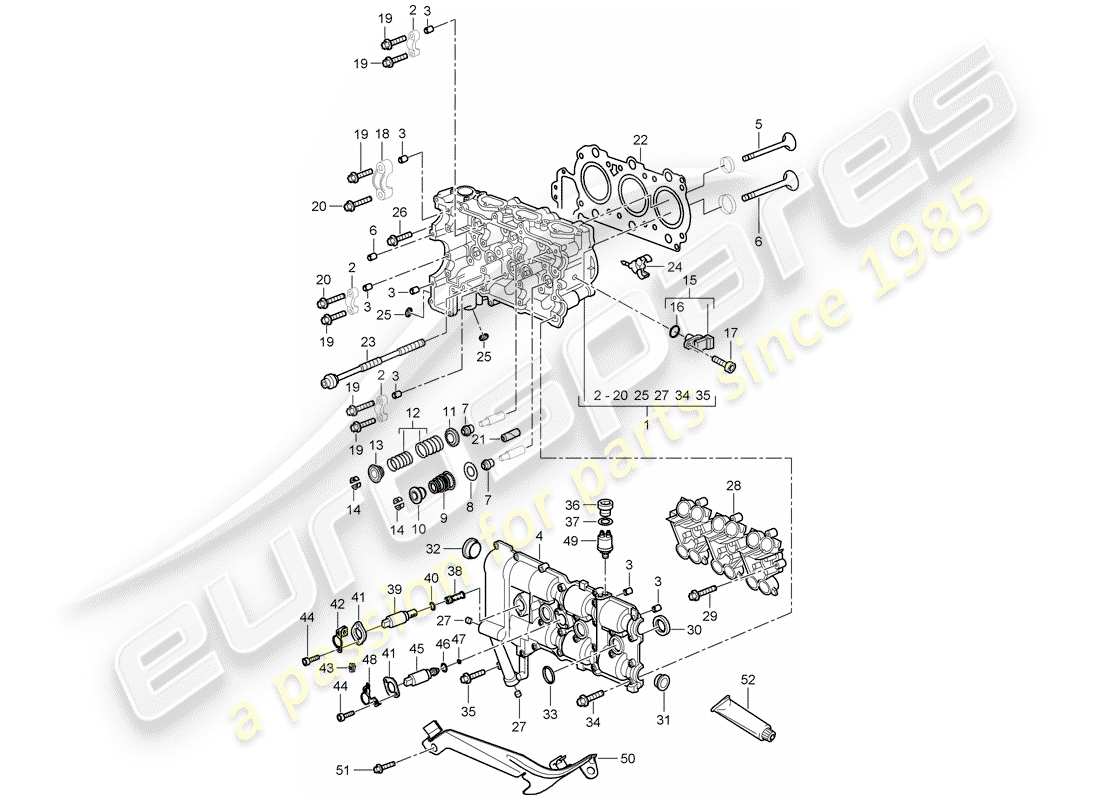 Porsche Boxster 987 (2007) CYLINDER HEAD Part Diagram