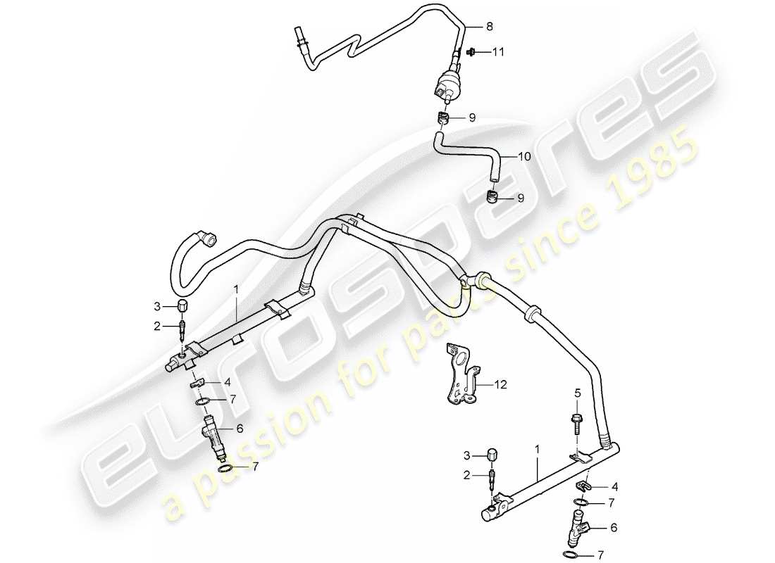 Porsche Boxster 987 (2007) FUEL COLLECTION PIPE Part Diagram