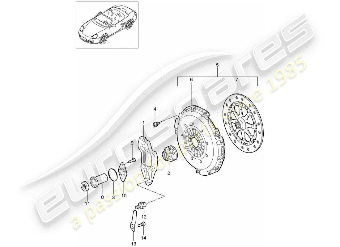 Porsche Boxster 987 (2007) clutch Part Diagram