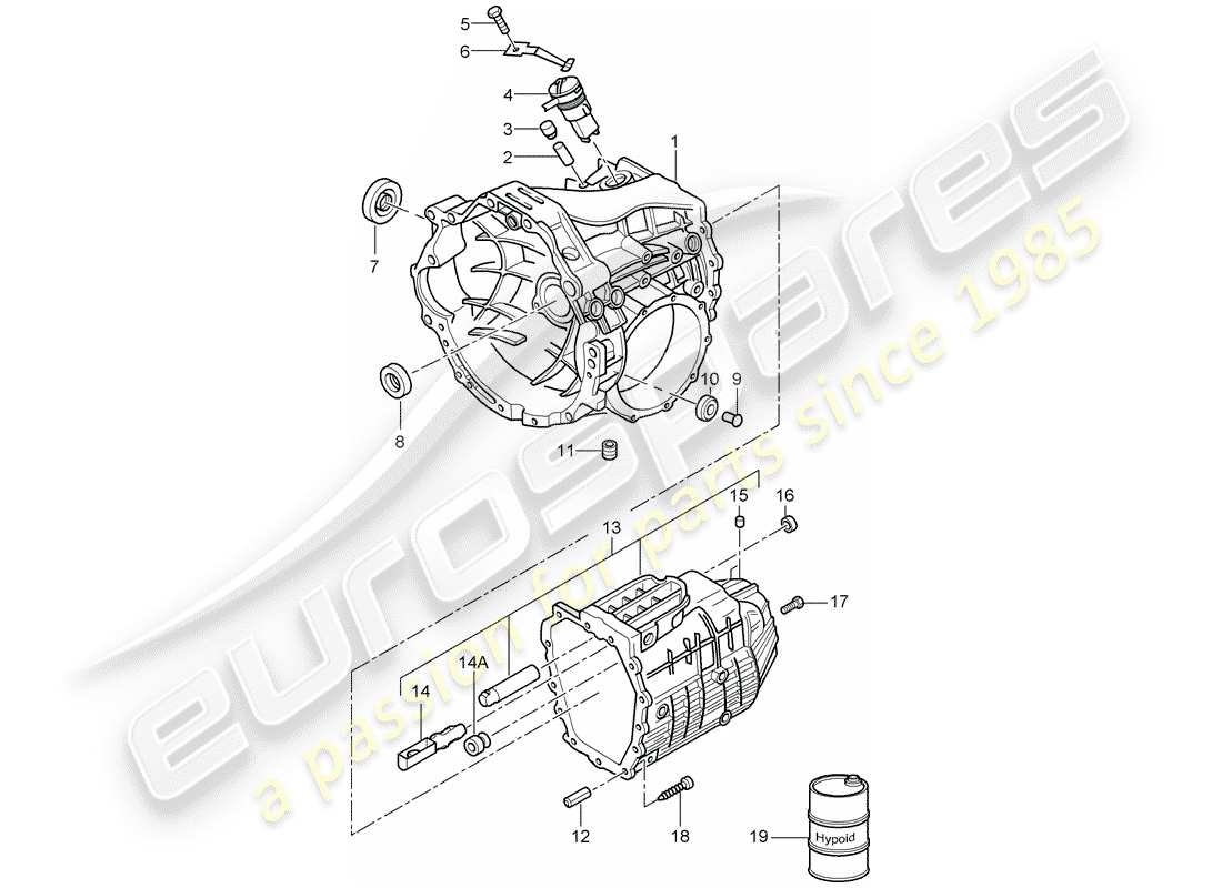 Porsche Boxster 987 (2007) replacement transmission Part Diagram