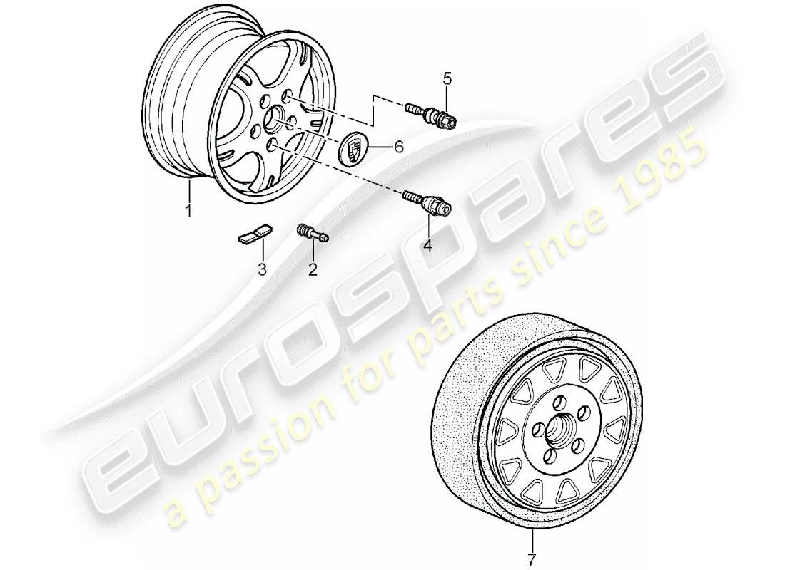 Porsche Boxster 987 (2007) Wheels Part Diagram