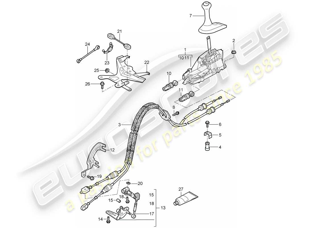Porsche Boxster 987 (2007) transmission control Part Diagram