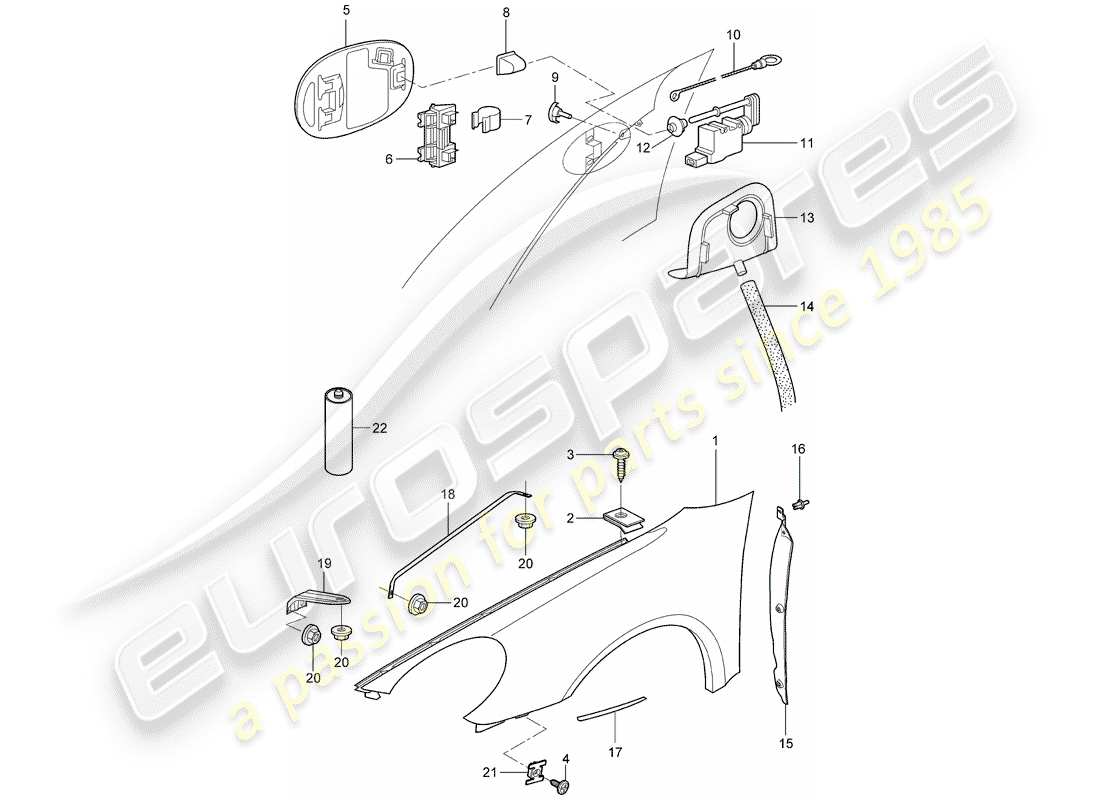 Porsche Boxster 987 (2007) FENDER Part Diagram