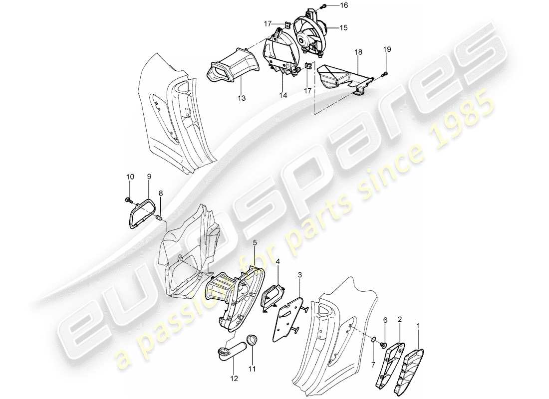 Porsche Boxster 987 (2007) Ventilation Part Diagram